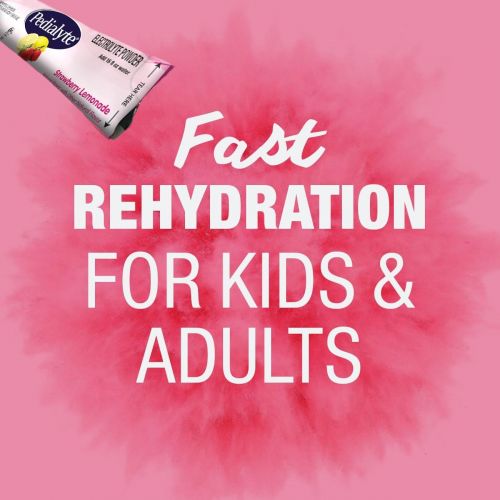  Pedialyte Electrolyte Powder, Strawberry Lemonade, Electrolyte Hydration Drink 0.6 oz Powder Packs, 18 Count