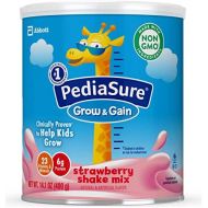 PediaSure Grow & Gain Non-GMO & Gluten-Free Shake Mix Powder, Nutritional Shake For Kids, With Protein, Probiotics, DHA, Antioxidants*, and Vitamins & Minerals, Strawberry, 14.1 oz