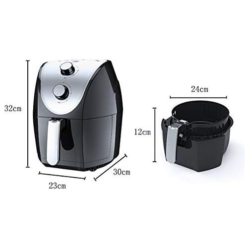  Pedkit Hot Air Fryer 1500 W 4.8 L, Electric Air Fryer without Oil for 4 5 People, Cooking Button Control Air Fryer with Double Pot, Non Stick Coating, Black (220 240 V)