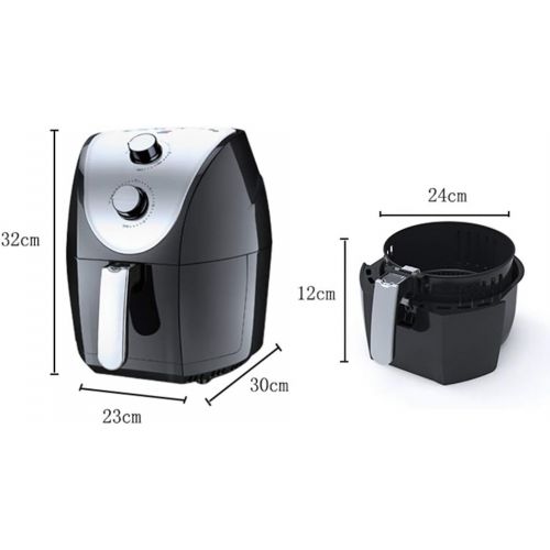  Pedkit Hot Air Fryer 1500 W 4.8 L, Electric Air Fryer without Oil for 4 5 People, Cooking Button Control Air Fryer with Double Pot, Non Stick Coating, Black (220 240 V)