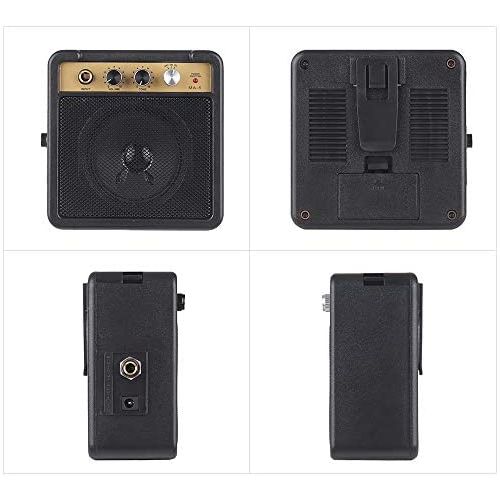  [아마존베스트]Godyluck Mini Guitar Amplifier Amp Speaker 5W with 6.35 mm Input 1/4 Inch Headphone Output Supports Volume Control Overdrive