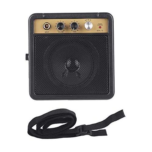  [아마존베스트]Godyluck Mini Guitar Amplifier Amp Speaker 5W with 6.35 mm Input 1/4 Inch Headphone Output Supports Volume Control Overdrive