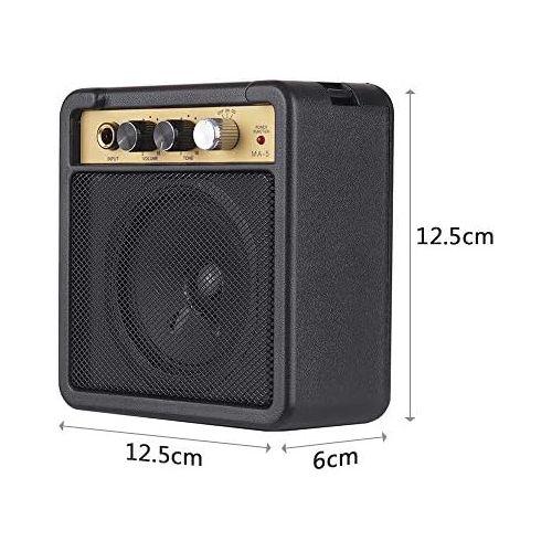  [아마존베스트]Godyluck Mini Guitar Amplifier Amp Speaker 5W with 6.35 mm Input 1/4 Inch Headphone Output Supports Volume Control Overdrive