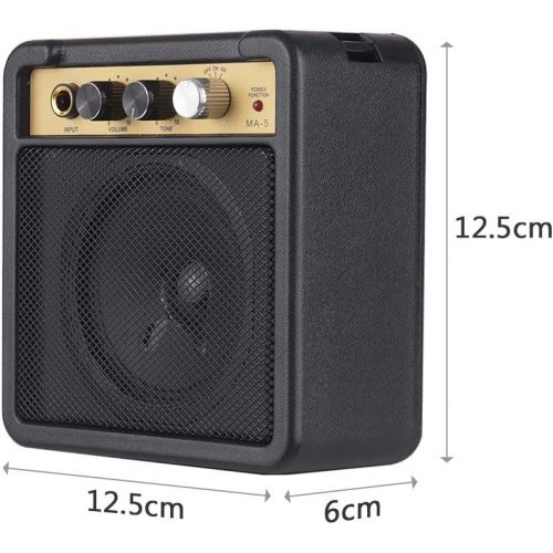  [아마존베스트]Godyluck Mini Guitar Amplifier Amp Speaker 5W with 6.35 mm Input 1/4 Inch Headphone Output Supports Volume Control Overdrive