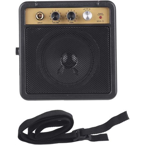  [아마존베스트]Godyluck Mini Guitar Amplifier Amp Speaker 5W with 6.35 mm Input 1/4 Inch Headphone Output Supports Volume Control Overdrive