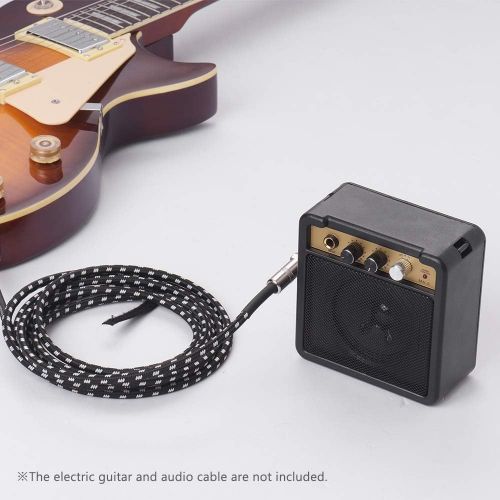  [아마존베스트]Godyluck Mini Guitar Amplifier Amp Speaker 5W with 6.35 mm Input 1/4 Inch Headphone Output Supports Volume Control Overdrive