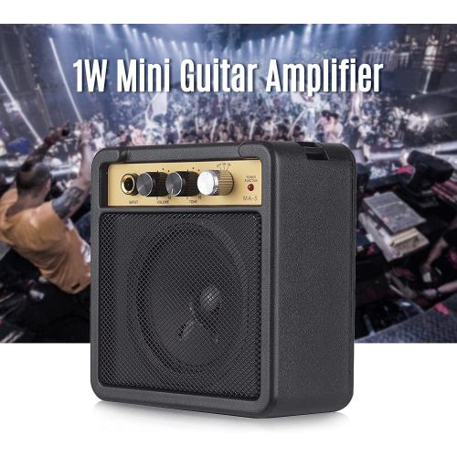  [아마존베스트]Godyluck Mini Guitar Amplifier Amp Speaker 5W with 6.35 mm Input 1/4 Inch Headphone Output Supports Volume Control Overdrive