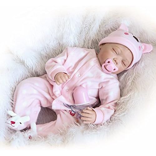  NPK Reborn Baby Dolls Girl 22 Soft Vinyl Silicone Baby Doll Realistic Lifelike Newboen Real Baby Reborn...