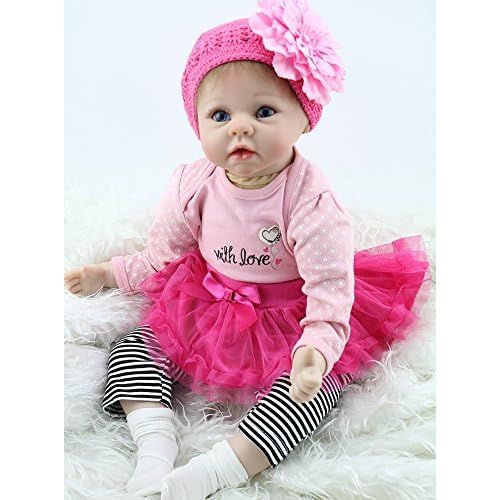  NPKDOLLS Reborn Dolls Lifelike Reborn Baby Dolls Girl Soft Vinyl Silicone Baby Doll Newborn Baby Babies 22 inch Children Gifts