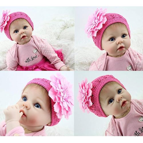  NPKDOLLS Reborn Dolls Lifelike Reborn Baby Dolls Girl Soft Vinyl Silicone Baby Doll Newborn Baby Babies 22 inch Children Gifts