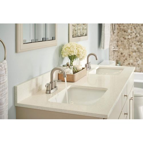  Peerless Precept Centerset Bathroom Faucet Brushed Nickel, Bathroom Sink Faucet, Drain Assembly, Brushed Nickel P299102LF-BN