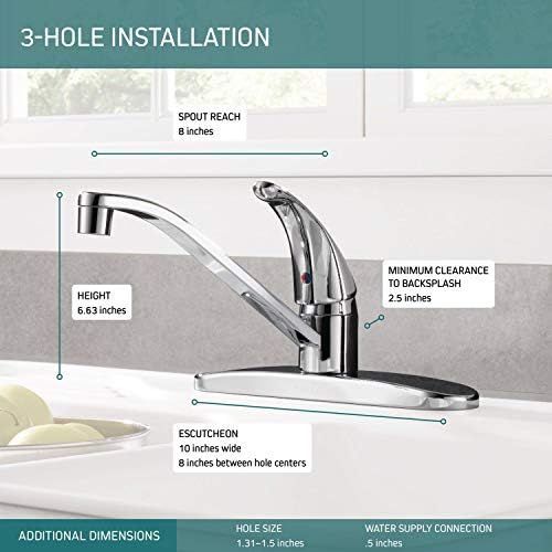  Peerless Single-Handle Kitchen Sink Faucet, Chrome P110LF