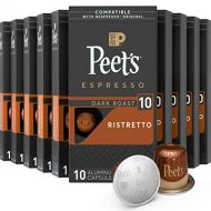 Peets Coffee Espresso Capsules Ristretto, Intensity 10, 100 Count Single Cup Coffee Pods Compatible with Nespresso Original Brewers