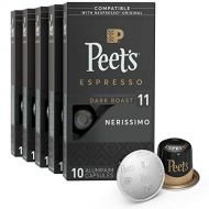 Peets Coffee Espresso Capsules Nerissimo, Intensity 11, 50 Count Single Cup Coffee Pods Compatible with Nespresso Original Brewers