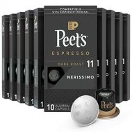 Peets Coffee Espresso Capsules, Nerissimo Intensity 11 Dark Roast Coffee, 100 Count, Compatible with Nespresso Original Line System, 10 Count, Pack of 10