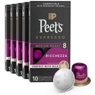 Peets Coffee Espresso Capsules Ricchezza, Intensity 8, 50 Count Single Cup Coffee Pods Compatible with Nespresso Original Brewers