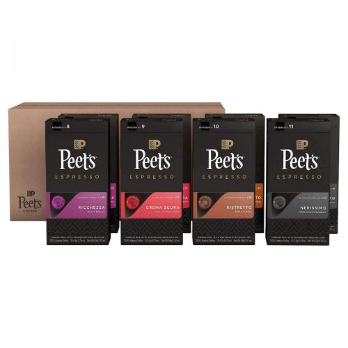  Peets Coffee Espresso Capsules Variety Pack 20 Each (80 Count) Compatible with Nespresso Original Brewers Single Cup Coffee Pods