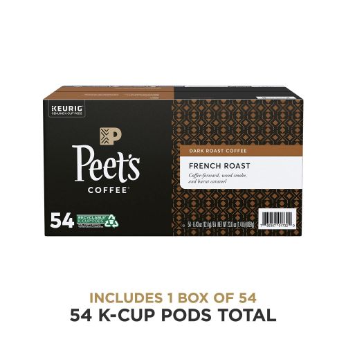  Peets Coffee French Roast, Dark Roast, 54 Count Single Serve K-Cup Coffee Pods for Keurig Coffee Maker