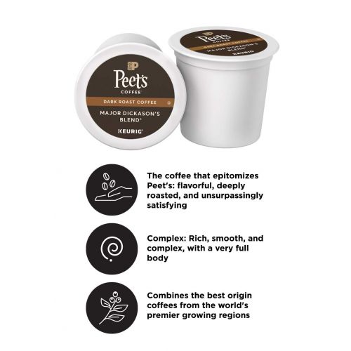  Peets Coffee Major Dickasons Blend Dark Roast Coffee K-Cup Coffee Pods (75 Count)