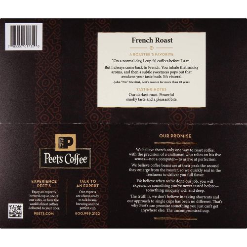  Peets Coffee K-Cup Pack Peet’s Coffee French Roast K-Cup Pack 54 count single serve coffee cups