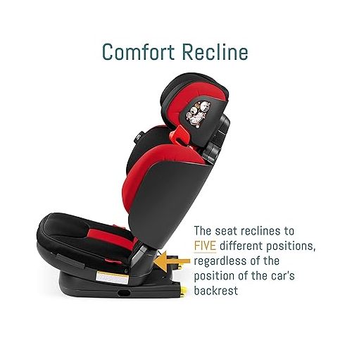 뻬그 Peg Perego Viaggio Flex 120 - Booster Car Seat - for Children from 40 to 120 lbs - Made in Italy - Licorice (Black)