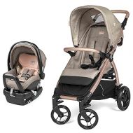 Peg Perego Booklet 50 Travel System - Includes Booklet 50 Baby Stroller and The Primo Viaggio 4-35 Infant Car Seat - Made in Italy - Mon Amour (Beige & Pink)