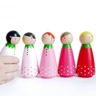 PegandPlum 3 1/2 Strawberry peg dolls // BIG sweet ombre strawberry play set // 5 strawberry peg dolls // wooden dolls