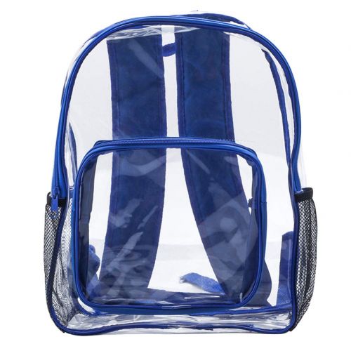  Peicees Clear Backpack Stadium Approved Medium Size, Transparent PVC Book Bag Workbag Heavy Duty Daypack See Through Bookbag School Bookback for Teens Boys Girls Adults Kids