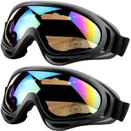 [아마존베스트]Peicees 4 Pack Ski Goggles Winter Snowboard Adjustable UV 400 Protective Motorcycle Snow Goggles Outdoor Sports Tactical Glasses Dustproof Military Sunglasses for Kids Boys Girls Y