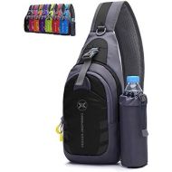 Peicees Chest Crossbody Sling Backpack Bag Travel Bike Gym Daypack for Women Men