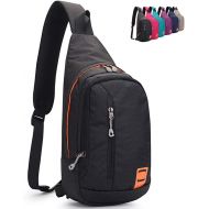 Peicees Small Sling Backpack Waterproof Unisex Shoulder Bag Chest Crossbody Daypack