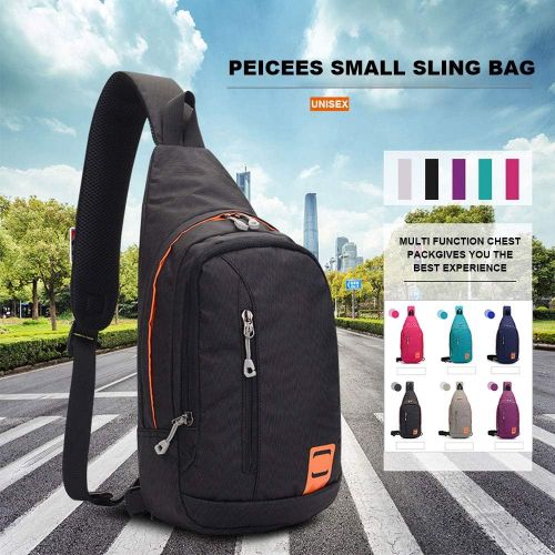  Peicees Small Sling Backpack Waterproof Unisex Shoulder Bag Chest Crossbody Daypack