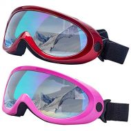 Peicees 2 Pack Ski Snowboard Goggles for Women Men UV 400 Protection Windproof