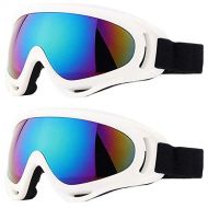 Peicees 2 Pack Ski Goggles for Women Men and Kids Snow Sports Snowboard Goggles