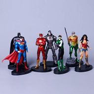 Pekkasland 7pcsSet Justice League 14cm Super Hero Superman Batman Flash Neptune Wonder Woman Action Figure Toys