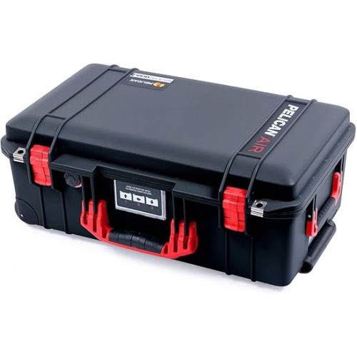  Pelican Color Case Black Pelican 1535 Air case with red Handles & latches. Comes Empty. Carry-on Size.