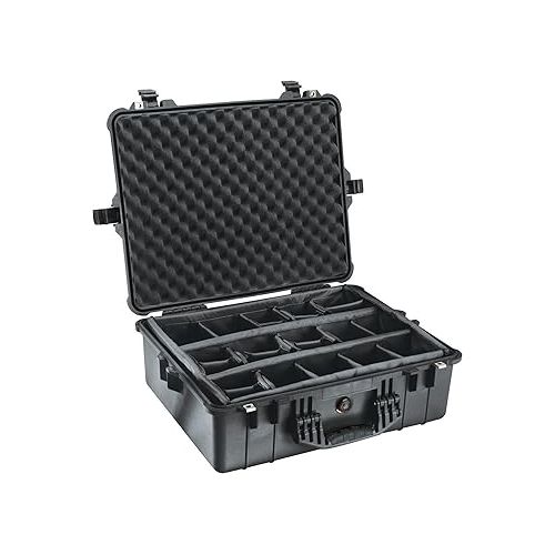  Pelican 1600 Case With Padded Dividers (Black)