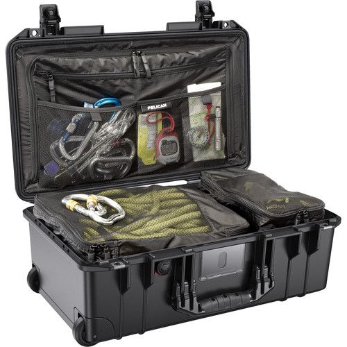  Pelican 1535TRVL Wheeled Carry-On Air Case with Lid Organizer and Packing Cubes (Black)
