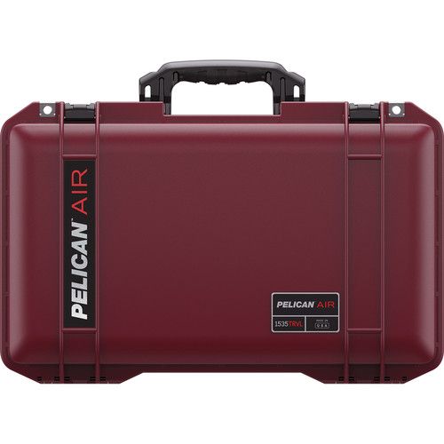  Pelican 1535TRVL Wheeled Carry-On Air Case with Lid Organizer and Packing Cubes (Oxblood)