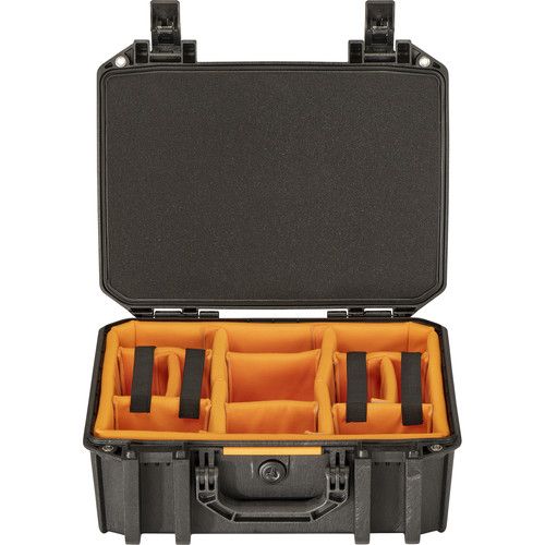  Pelican Vault V300 Case with Lid Foam and Dividers (Black, 18.7L)