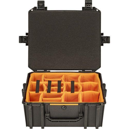  Pelican Vault V600 Case with Lid Foam and Dividers (Black, 55.5L)