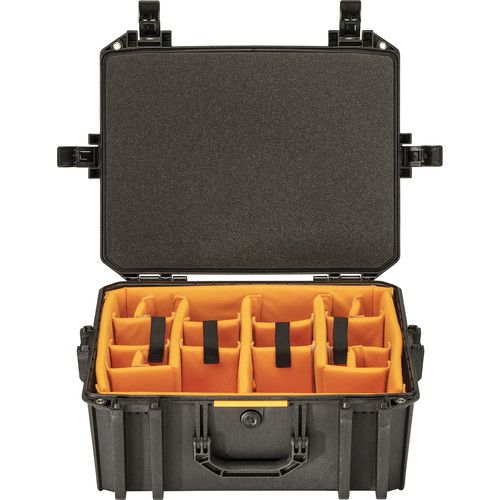  Pelican Vault V550 Case with Lid Foam and Dividers (Black, 37L)