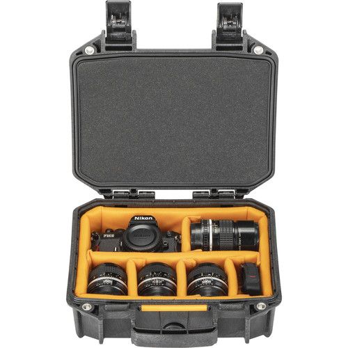  Pelican Vault V100 Case with Lid Foam and Dividers (Black, 6.5L)