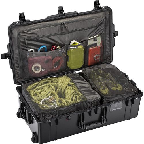  Pelican 1615TRVL Wheeled Check-In Case Lid Organizer and Packing Cubes (Black)