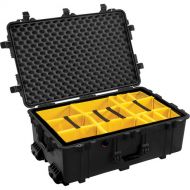 Pelican 1654 Waterproof 1650 Case with Yellow and Black Divider Set (Black)