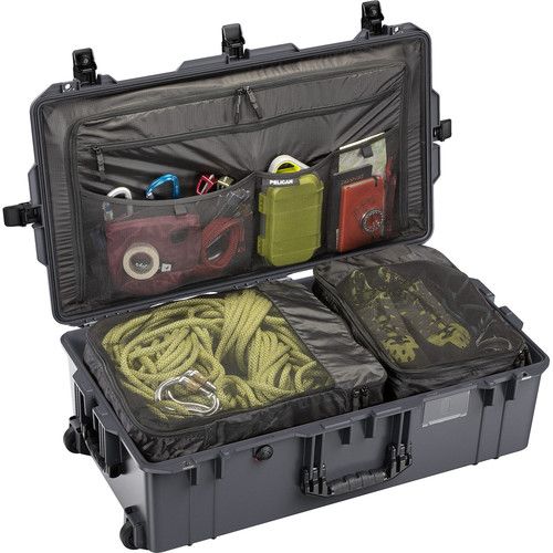  Pelican 1615TRVL Wheeled Check-In Case Lid Organizer and Packing Cubes (Charcoal)