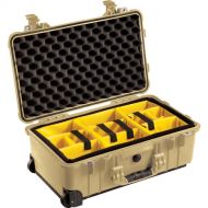 Pelican 1510 Carry On Case with Yellow and Black Divider Set (Desert Tan)