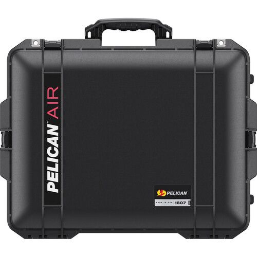  Pelican 1607AirWD Wheeled Carry-On Hard Case with Padded Divider Insert (Black)