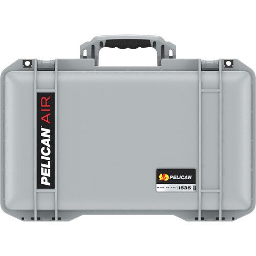  Pelican 1535AirWF Wheeled Carry-On Hard Case with Foam Insert (Silver)