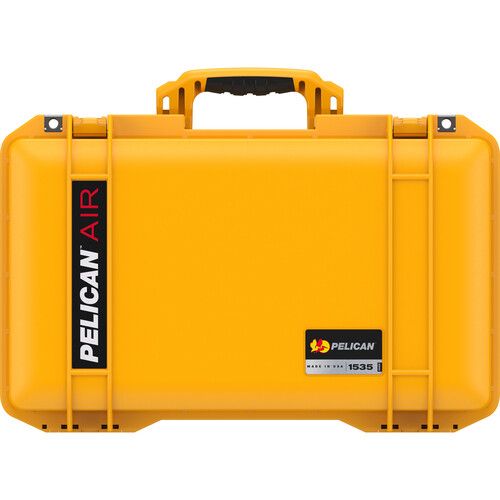  Pelican 1535AirWF Wheeled Carry-On Hard Case with Foam Insert (Yellow)